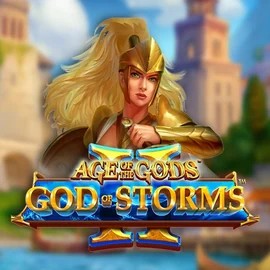 Age Of The Gods: God Of Storms 2 online game logo by Playtech on millionerscasino.com