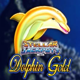 Dolphin Gold with Stellar Jackpots slot logo by Lightning Box Game at Millioner Casino