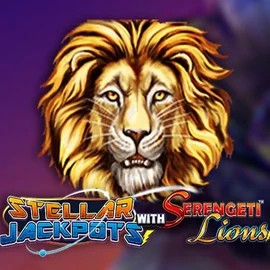 Official Jackpots logo: Stellar Jackpots with Serengeti Lions by Lightning Box Game at Millioner Casino